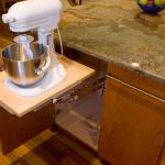 In our kitchen designs, we encourage functionality as well as beauty. For the Chef or Baker in you there are "Built-in mixer" cabinets, cutlery drawers, pots and pans organizers, spice drawers, and built-in beverage coolers. The options today are only limited upon imagination. 